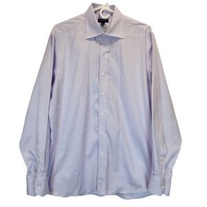 Peter Millar Flex Finish Mens L Purple White Plaid Button Up Preppy Casual Shirt